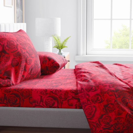 lenzuolo rose rosse
