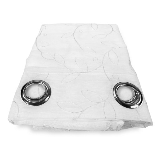 CORTINA NOEMI HOJA MODERNA bordado blanco cm. 140x290 milímetros