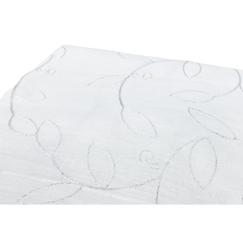 TENDA NOEMI ricamo MODERNO FOGLIA bianco cm. 140x290