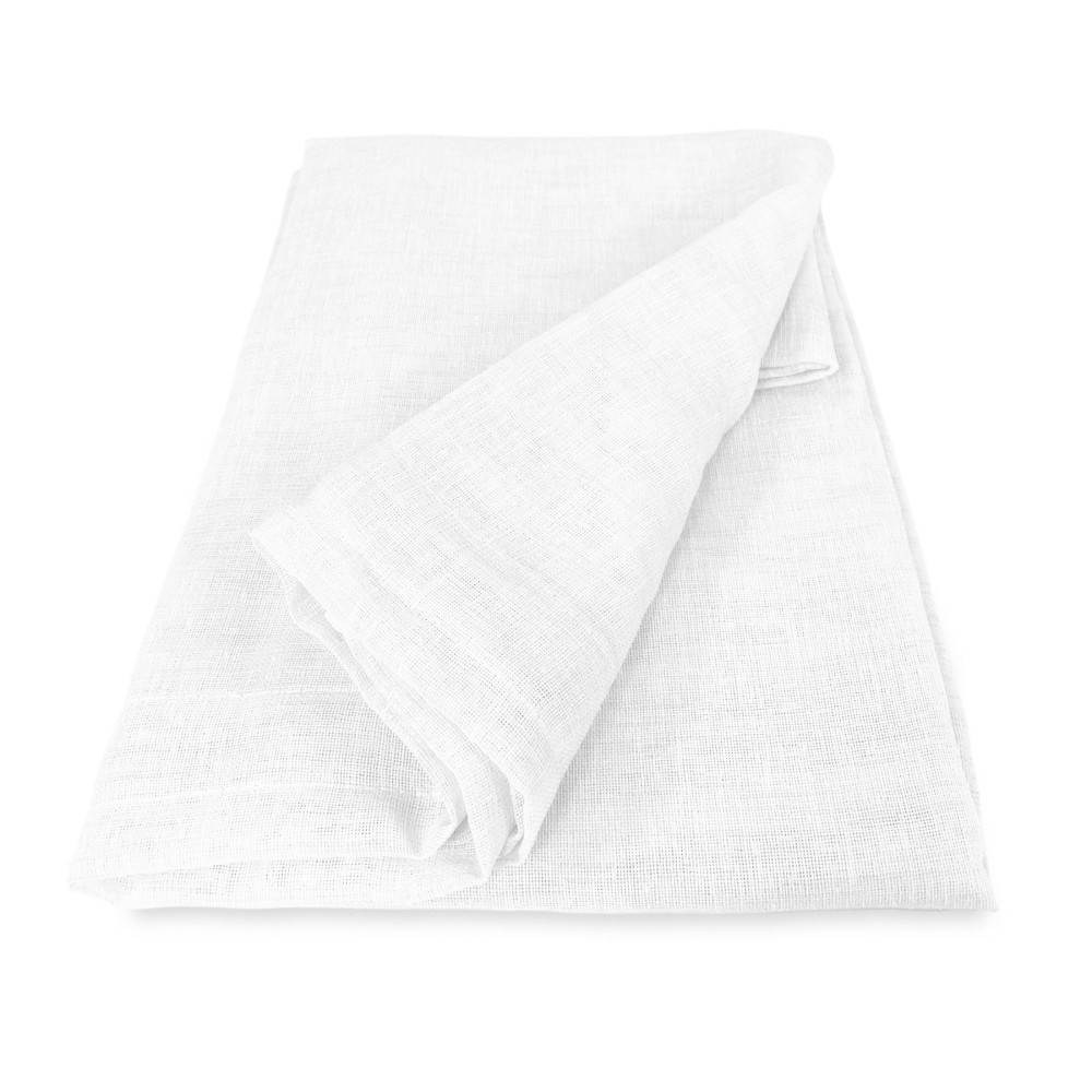 Paire de rideaux en verre modernes SIMPLY White - tissu bouclé polyester semi-transparent, ourlet tunnel