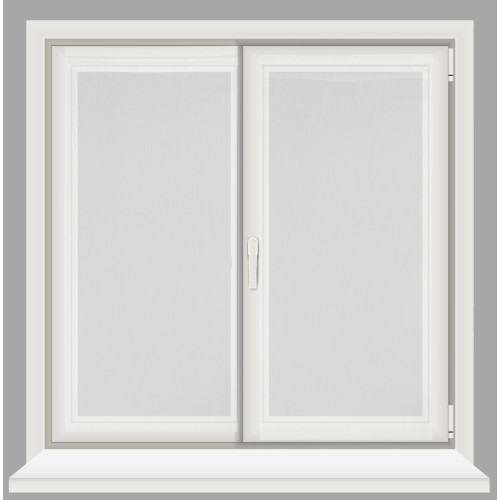 Par de cortinas de cristal modernas SIMPLY White - tejido bouclé de poliéster semitransparente, dobladillo de túnel