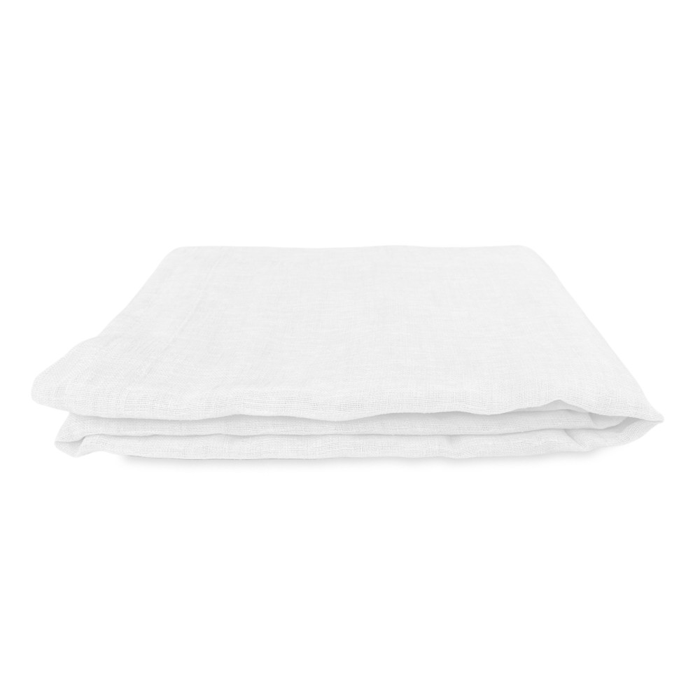 Paire de rideaux en verre modernes SIMPLY White - tissu bouclé polyester semi-transparent, ourlet tunnel