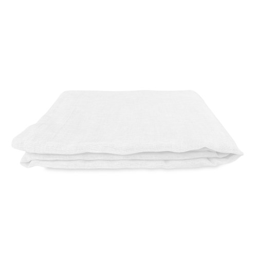 Paire de rideaux en verre modernes SIMPLY White - tissu bouclé polyester semi-transparent, ourlet tunnel