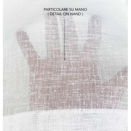 Paire de rideaux en verre modernes SIMPLY White - tissu bouclé polyester semi-transparent, ourlet tunnel