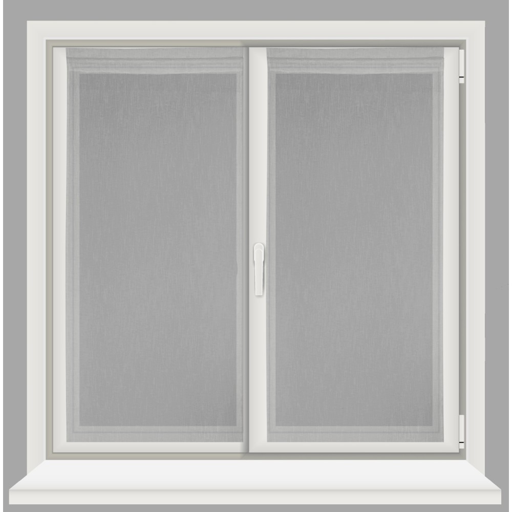 Paar moderne Glasvorhänge SIMPLY Grey - halbtransparentes Bouclé-Polyestergewebe, Tunnelrand