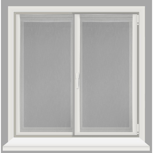 Par de cortinas de cristal modernas SIMPLY Grey - tejido de poliéster bouclé semitransparente, borde de túnel