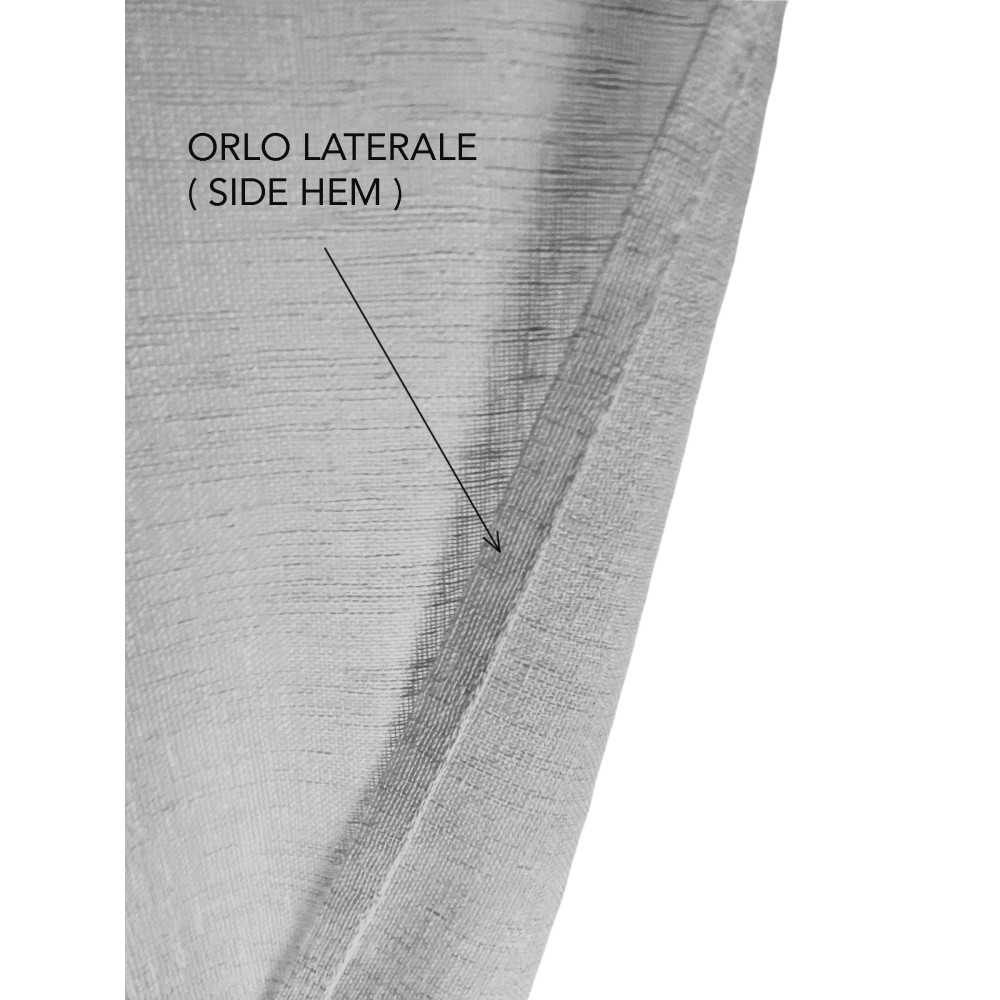 Pair of modern glass curtains SIMPLY Grey - semi-transparent bouclé polyester fabric, tunnel edge