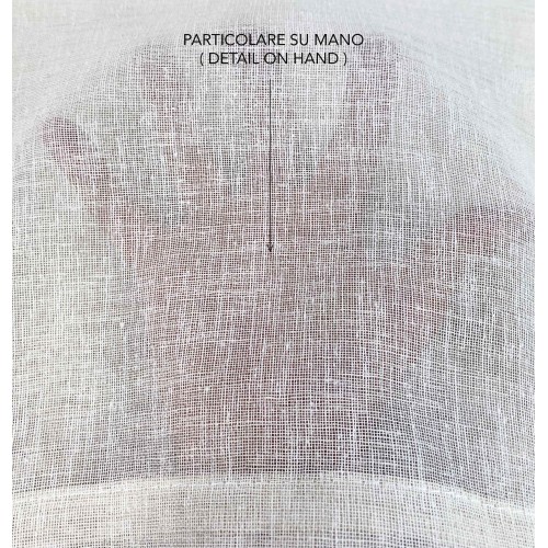 Paire de rideaux en verre modernes SIMPLY Beige - tissu polyester bouclé semi-transparent, ourlet tunnel