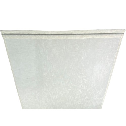 Paire de rideaux en verre modernes SIMPLY Beige - tissu polyester bouclé semi-transparent, ourlet tunnel