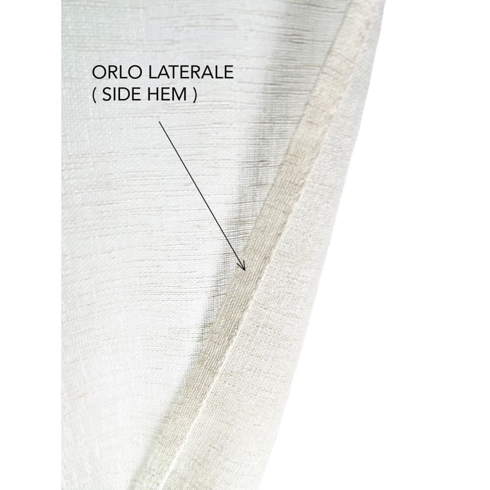 Pair of modern glass curtains SIMPLY Beige - semi-transparent bouclé polyester fabric, tunnel hem