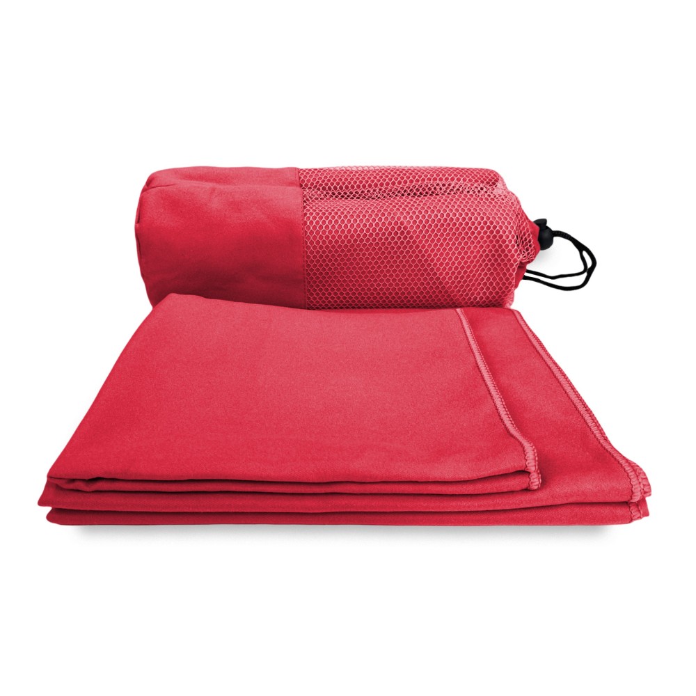SET asciugamani MICROFIBRA  ROSSO 1+1 Viso e Ospite