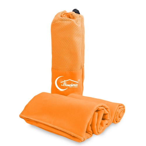 ORANGE MICROFIBER towel SET 1+1 Face and Guest