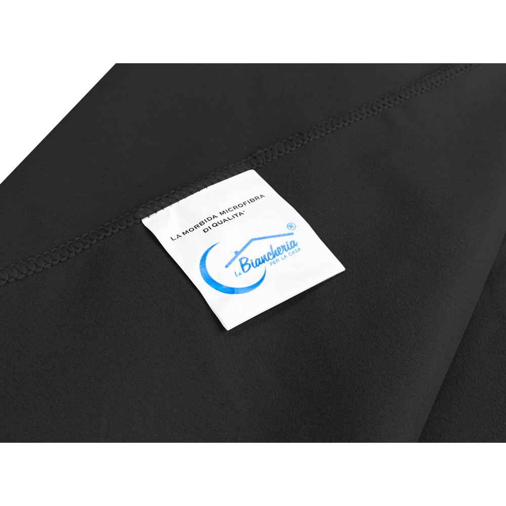 BLACK MICROFIBER towel SET 1+1 Face and Guest