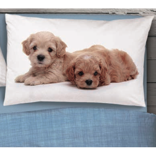 Les DRAPS de lit NATURE des CHIOTS de CHIEN BLEU var.46