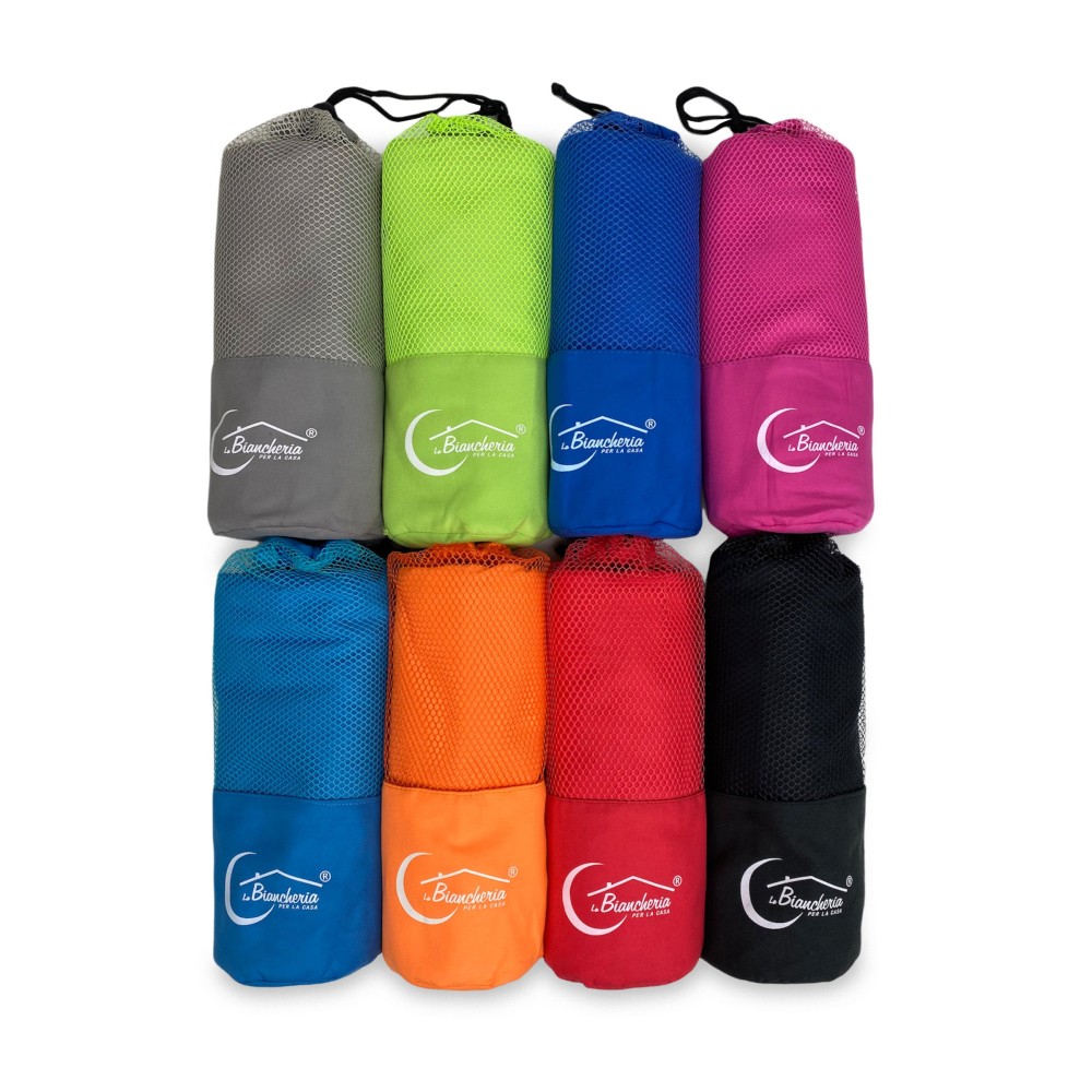 BEACH TOWEL VERY SOFT MICROFIBER SOLID COLOR LARGE SIZE cm. 90X170 space-saving