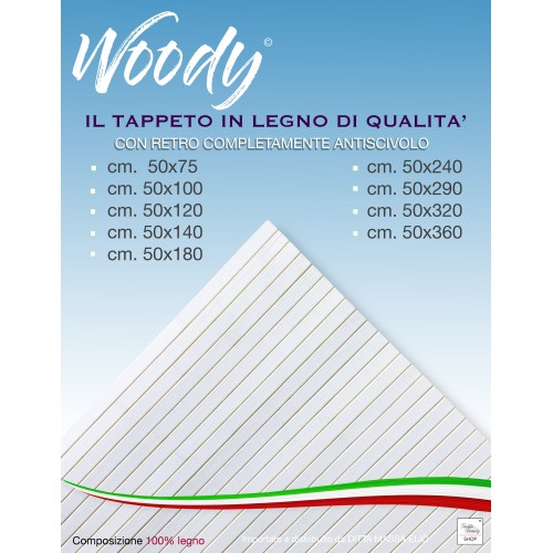 TAPIS DE CUISINE EN BOIS BAMBOU BOISÉ UNI BLANC