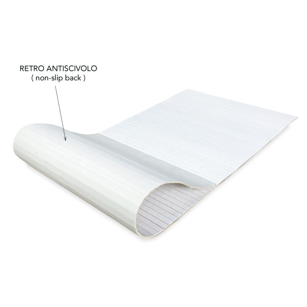 ALFOMBRA DE COCINA EN MADERA bambú WOODY liso BLANCO