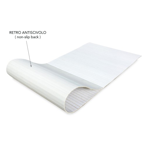 KÜCHENTEPPICH AUS HOLZ Bambus WOODY uni weiß