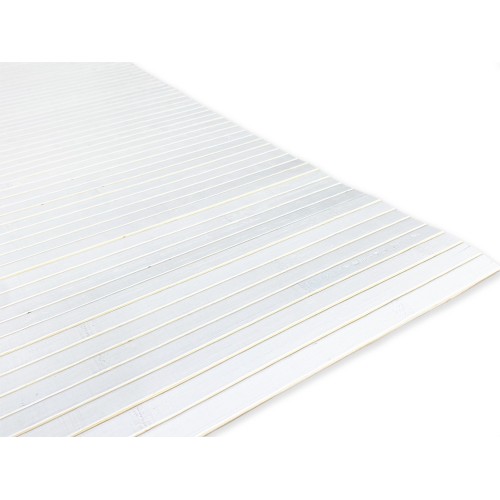 TAPIS DE CUISINE EN BOIS BAMBOU BOISÉ UNI BLANC