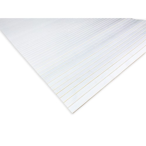 TAPIS DE CUISINE EN BOIS BAMBOU BOISÉ UNI BLANC