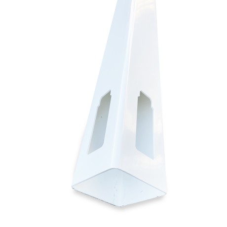 OLIMPIA ZAUNPFAHL aus weißem PVC, eckig, Fortsetzung und Ende