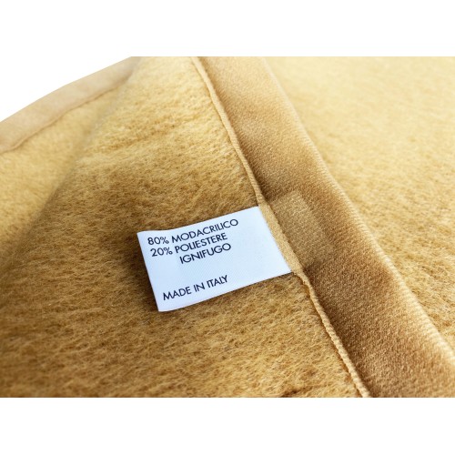 FIREPROOF BLANKET SPRING flame retardant Medium weight 1.0 FIREPROOF CLASS 1 approved MADE in ITALY Hazelnut