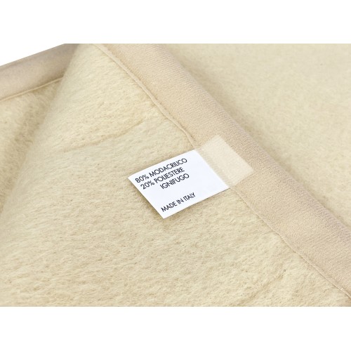 COUVERTURE IGNIFUGE SPRING ignifuge Poids moyen 1.0 IGNIFUGE CLASSE 1 approuvé MADE in ITALY Beige