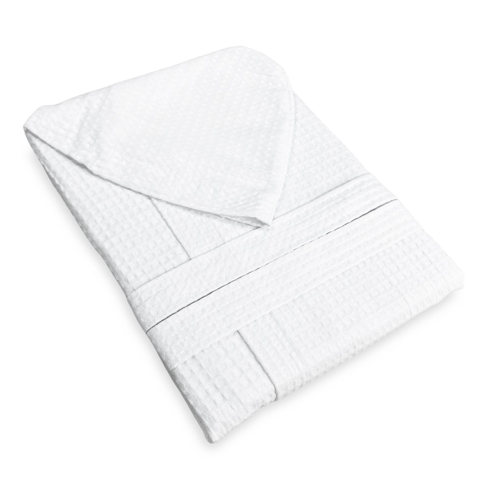 BEE Bee© Nest Bathrobe in Pure Cotton with Hood for Adults WHITE