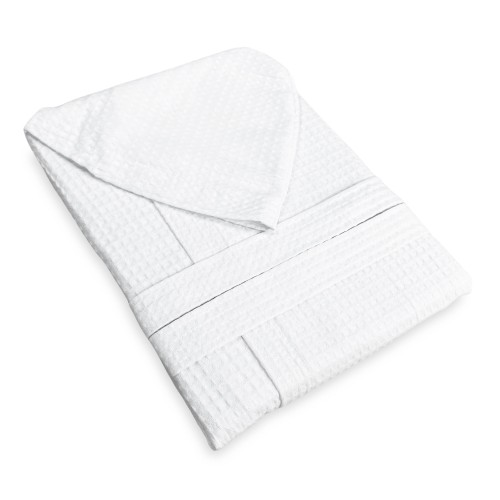BEE Bee© Nest Bathrobe in Pure Cotton with Hood for Adults WHITE