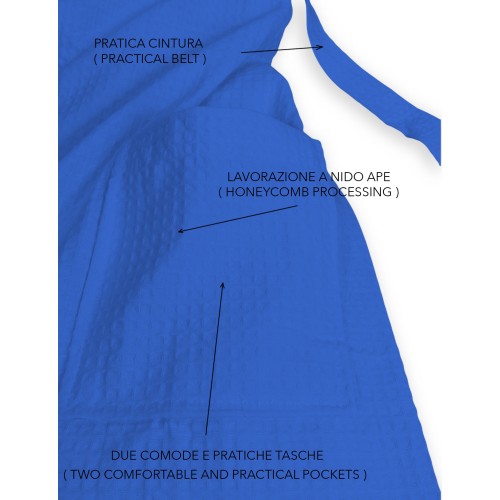 BIENENNEST© Bademantel aus reiner Baumwolle mit Kapuze für Erwachsene BLUETTE