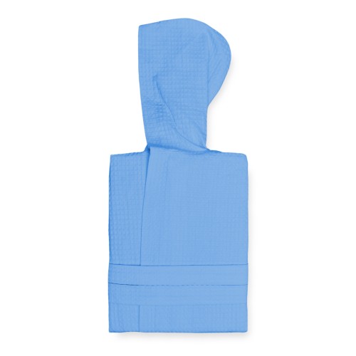 BEE Bee© Nest Bathrobe in Pure Cotton with Hood for Adults LIGHT BLUE