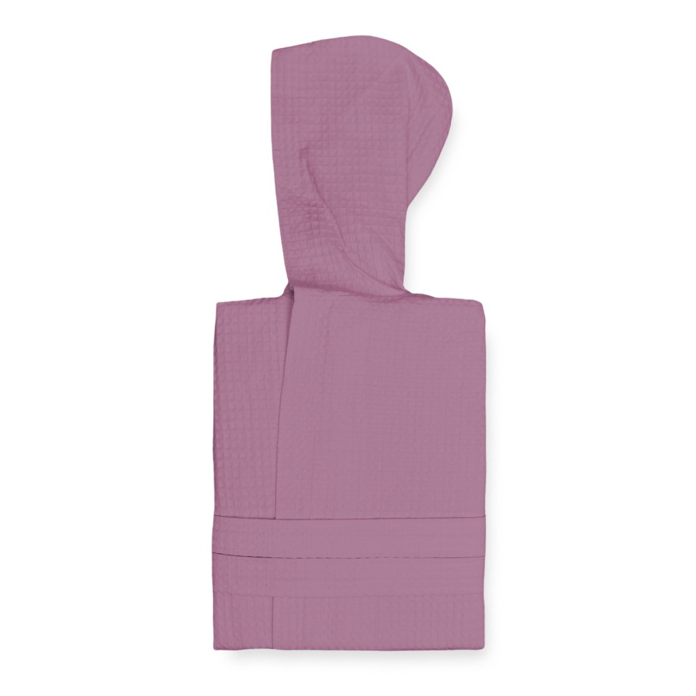 BEE Bee© Nest Bademantel aus reiner Baumwolle mit Kapuze für Erwachsene PINK