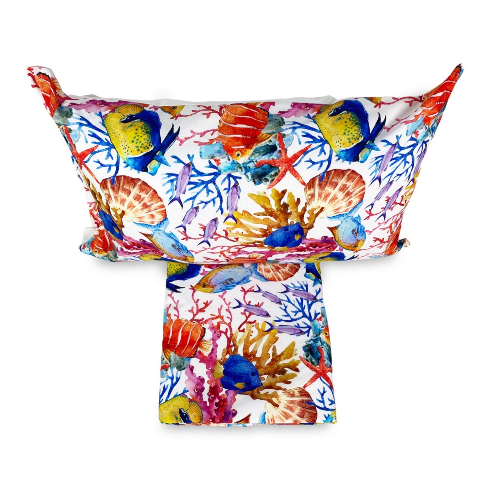 FUNDA NÓRDICA DE ACUARIO Peces tropicales de puro algodón Made in Italy