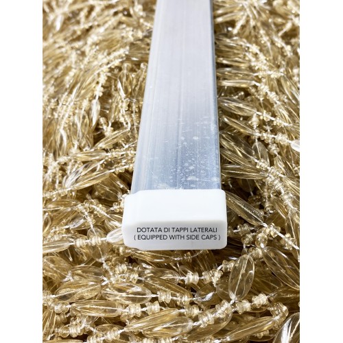 PABLO © CURTAIN mit BEIGEN Anti-Insekten-Perlen aus geräuscharmem PVC mit METALLSTANGE