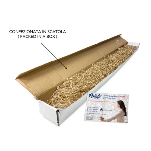 TENDA PABLO © a PERLINE anti insetti BEIGE in PVC antirumore con asta in METALLO