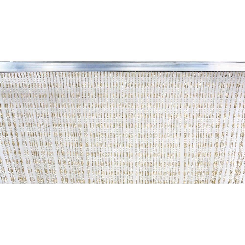 TENDA PABLO © a PERLINE anti insetti BEIGE in PVC antirumore con asta in METALLO