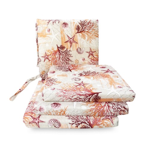 SOFT CHAIR COVER LONETA SEA SEA CORAL FABRIC RED CHAIR CUSHION