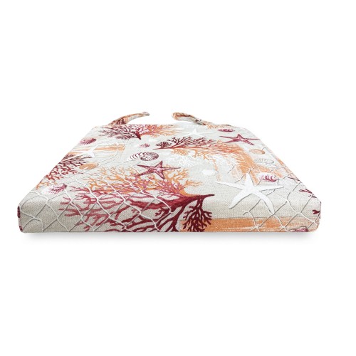 SOFT CHAIR COVER LONETA SEA SEA CORAL FABRIC RED CHAIR CUSHION
