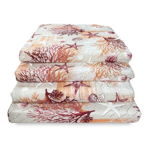 SOFT CHAIR COVER LONETA SEA SEA CORAL FABRIC RED CHAIR CUSHION