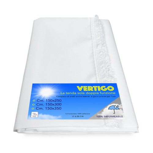 VERTIGO OUTDOOR AWNING GARDEN BALCONY WHITE UNITED WATERPROOF AND WATER REPELLENT