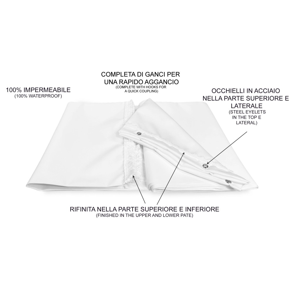 VERTIGO AUSSENMARKISE GARTEN BALKON WEISS UNITED WASSERDICHT UND WASSERABWEISEND