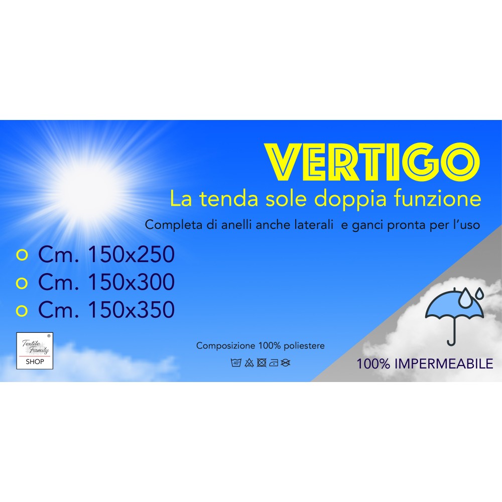 VERTIGO AUSSENMARKISE GARTEN BALKON WEISS UNITED WASSERDICHT UND WASSERABWEISEND