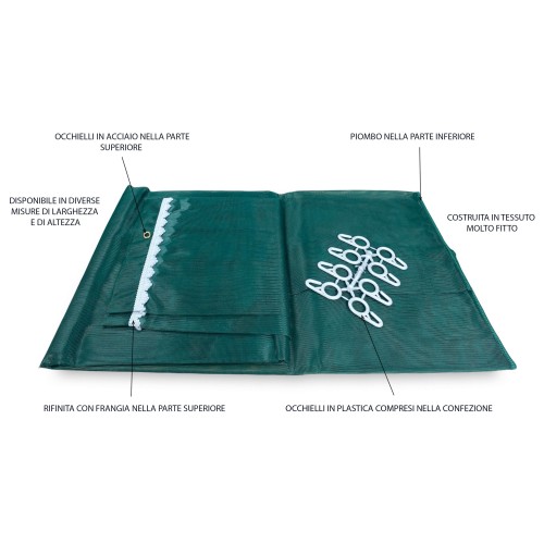 MARQUISETTE MOSQUITO net CURTAIN for outdoor leaded in 8 different sizes plain GREEN