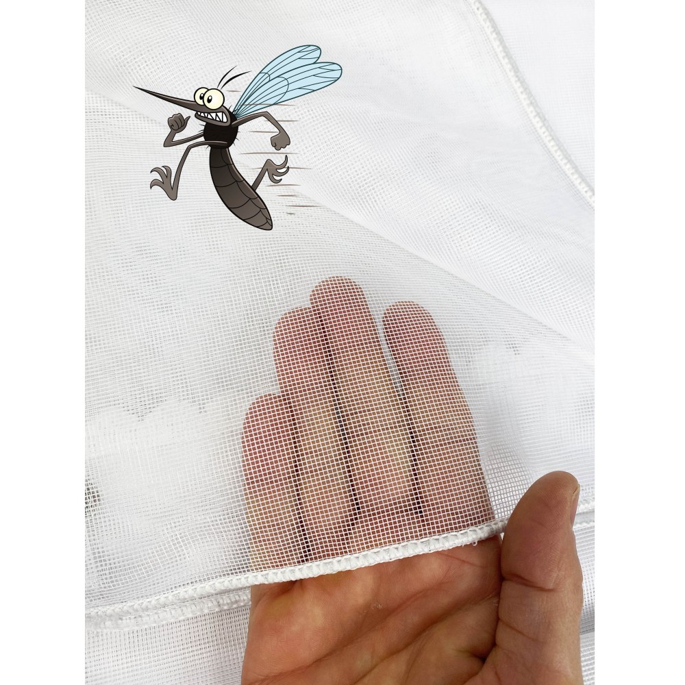 Cortina mosquitera de exterior MARQUISETTE emplomada en 8 tamaños diferentes lisos BLANCO