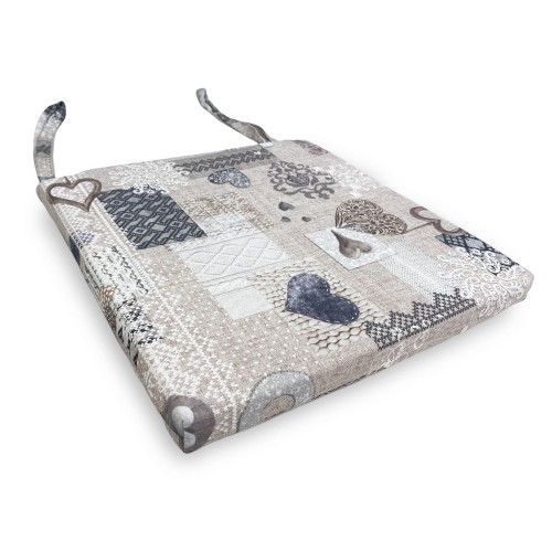 WEICHER STUHLBEZUG Tiroler LONETA STOFF SHABBY Beige STUHLKISSEN mit abnehmbarem Bezug