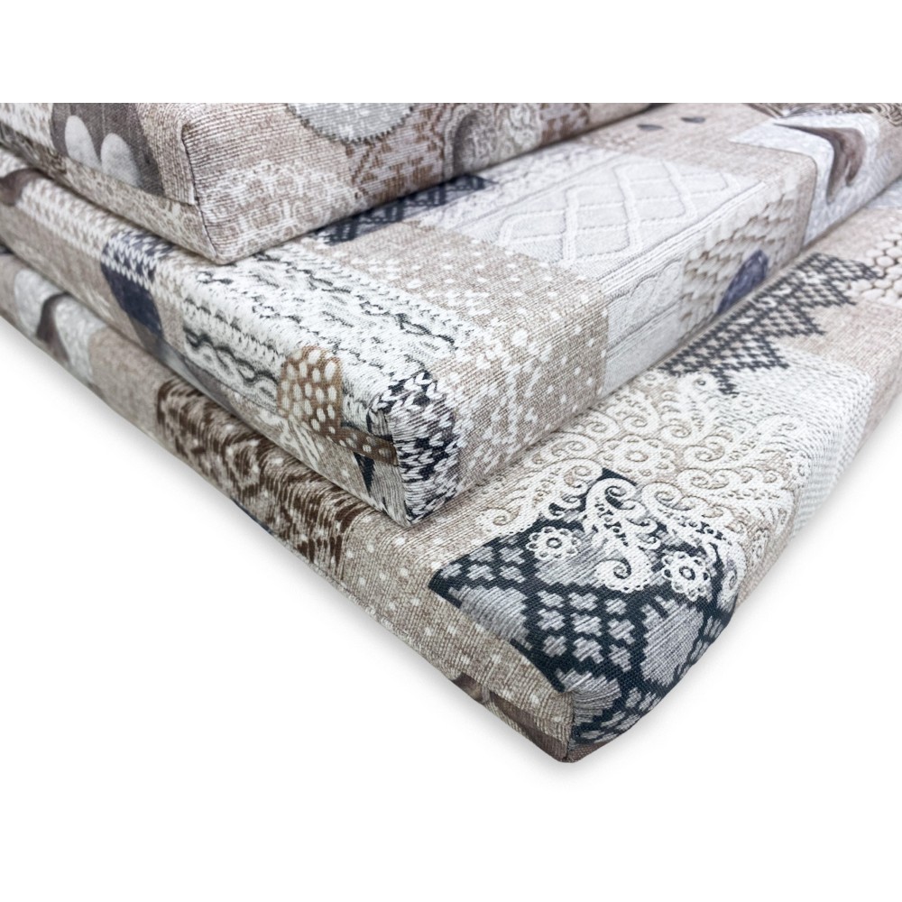 WEICHER STUHLBEZUG Tiroler LONETA STOFF SHABBY Beige STUHLKISSEN mit abnehmbarem Bezug