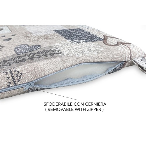 SOFT CHAIR COVER Tyrolean LONETA FABRIC SHABBY Beige CHAIR CUSHION with removable cover