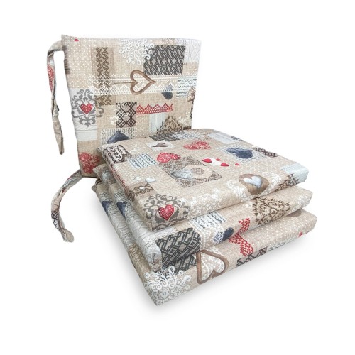 COPRISEDIA morbidone TESSUTO LONETA Tirolese SHABBY Rosso CUSCINO SEDIA sfoderabile