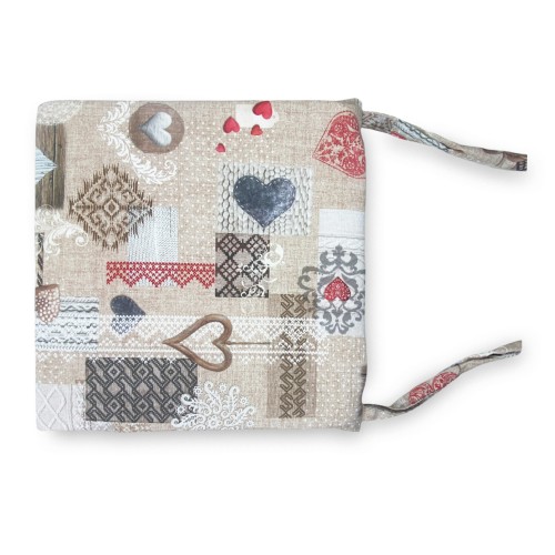 WEICHER STUHLBEZUG Tiroler LONETA STOFF SHABBY Red STUHLKISSEN MIT ABNEHMBAREM BEZUG