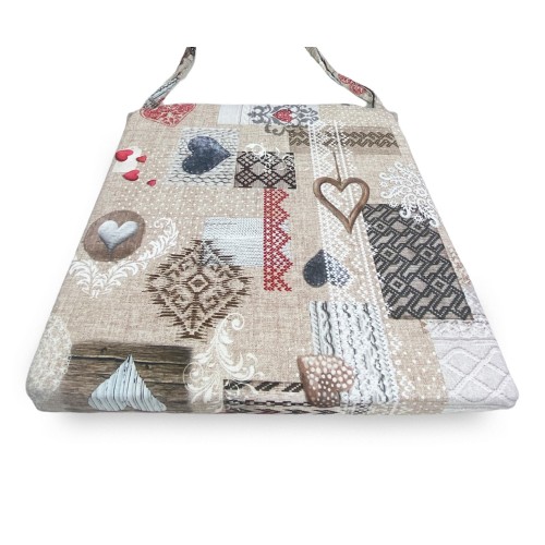 WEICHER STUHLBEZUG Tiroler LONETA STOFF SHABBY Red STUHLKISSEN MIT ABNEHMBAREM BEZUG